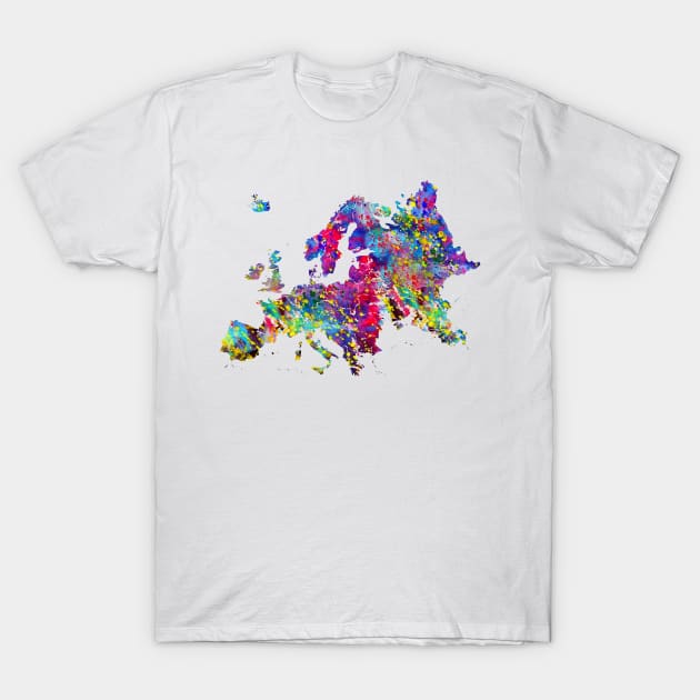 Map of Europe T-Shirt by erzebeth